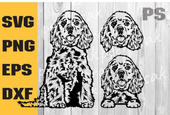 American Cocker Spaniel SVG for Embroidery