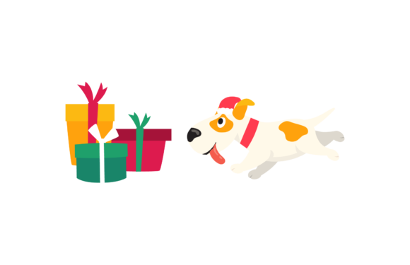 Christmas Dog Illustration Art