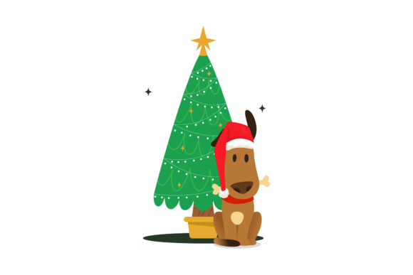 Cute Dog Christmas Concept Design Art