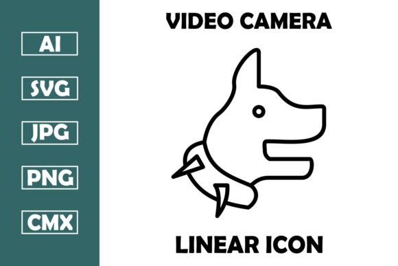 Police Dog Vector Line Icon Design Review for Embroidery