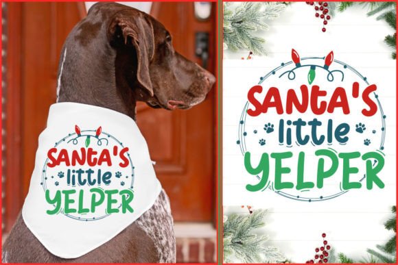 Santa s Little Yelper Dog SVG Design